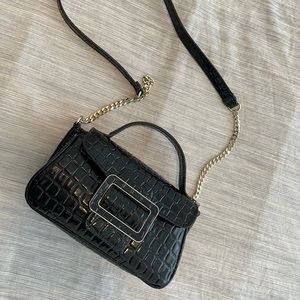 Zara animal print buckle crossbody bag